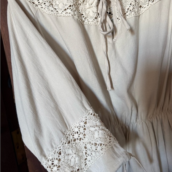Cream Crochet-Trim Peasant Tunic Dress - Picture 5 of 5